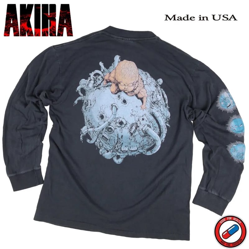 AKIRA ロンT アキラ 長袖 Tシャツ ロングスリーブ ブラック リブ付