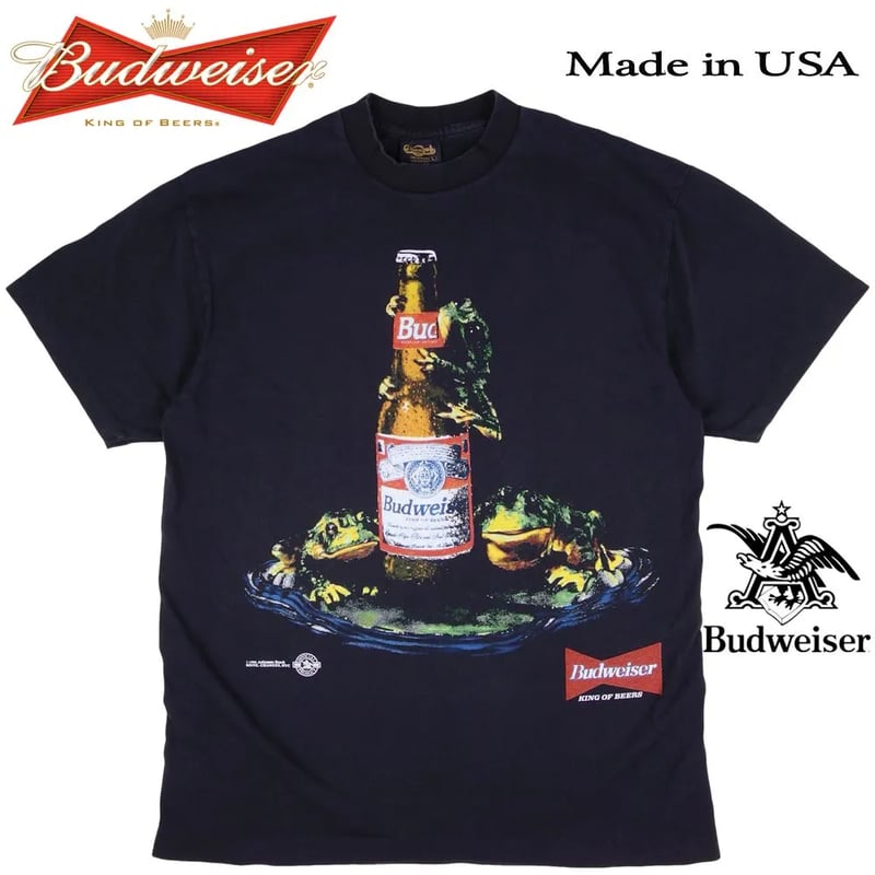 Budweiser バドワイザー Tシャツ ブラック Lサイズ 半袖 アメリカ