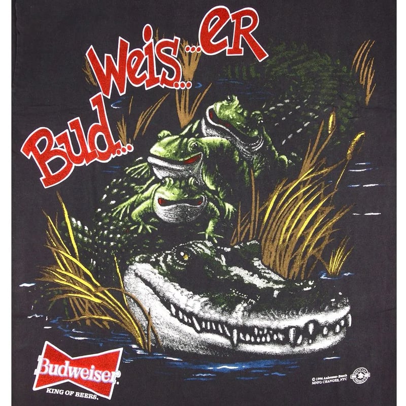 Budweiser ワニ プリント Tシャツ ブラック L Budweiser バドワイザー Tシャツ ブラック Lサイズ 半袖 アメリカ