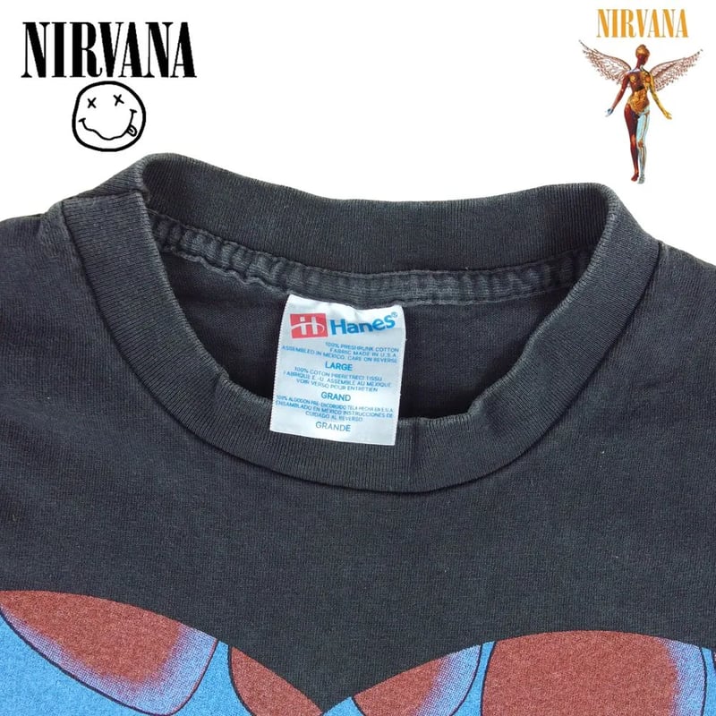 NIRVANA ニルヴァーナ Tシャツ ハートシェイプ USA製 ブラック Lサイズ