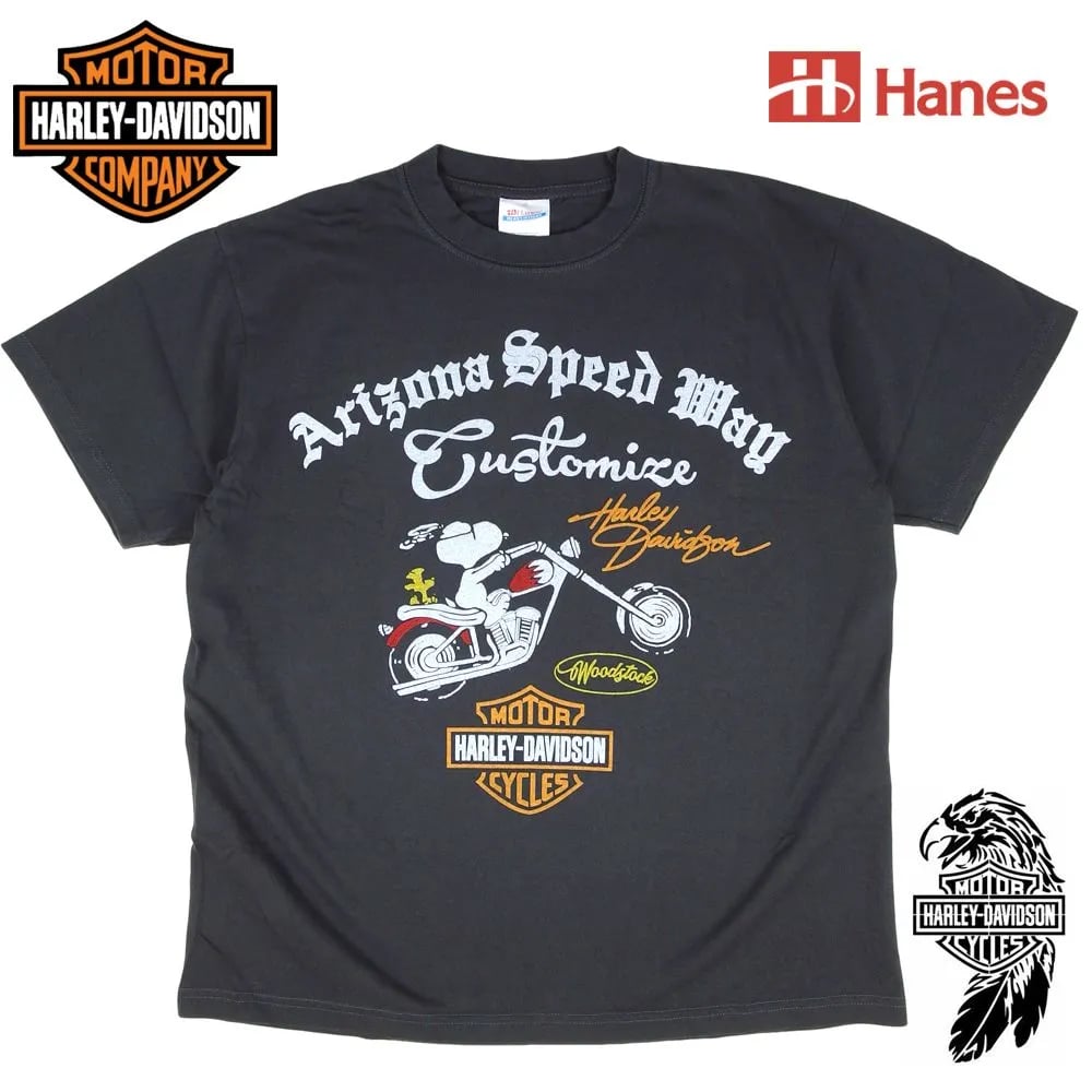 HARLEY DAVIDSON Tシャツ ハーレーダビッドソン Hanes製 チャコール