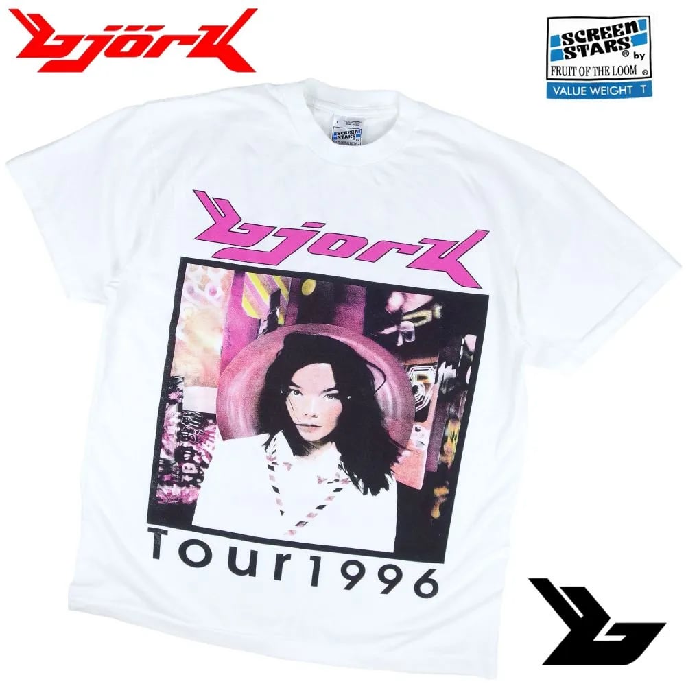BJORK ビョーク Tシャツ 半袖 ホワイト バンドT アイスランド