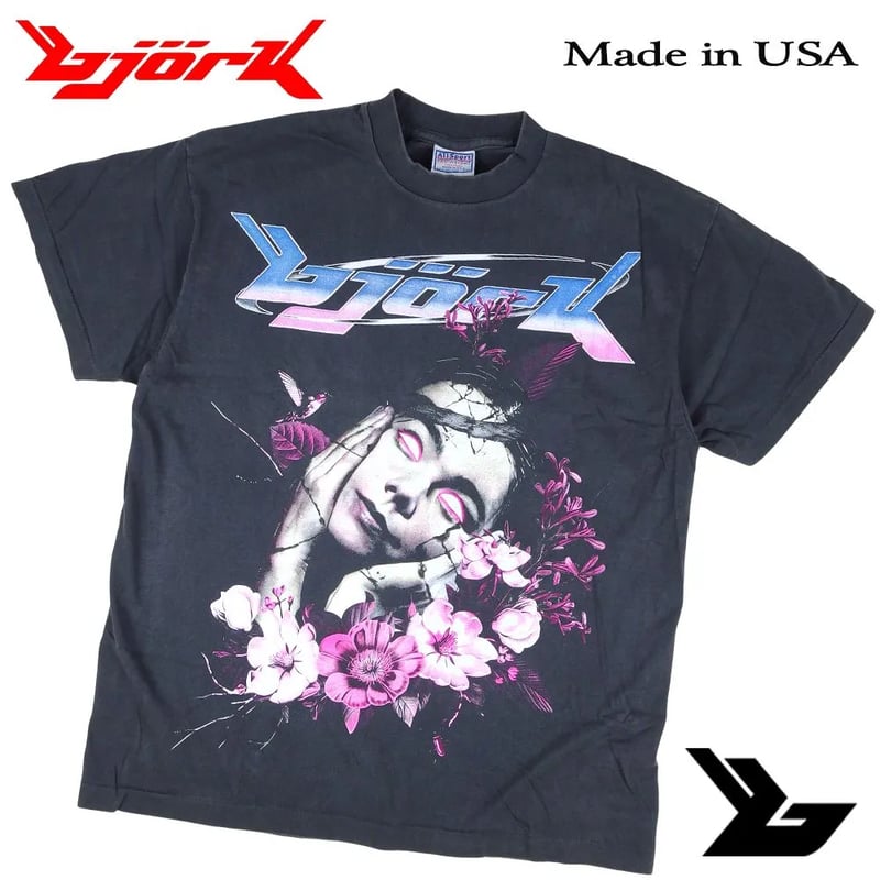BJORK ビョーク ビヨーク Tシャツ USA製 半袖 ブラック バンドT