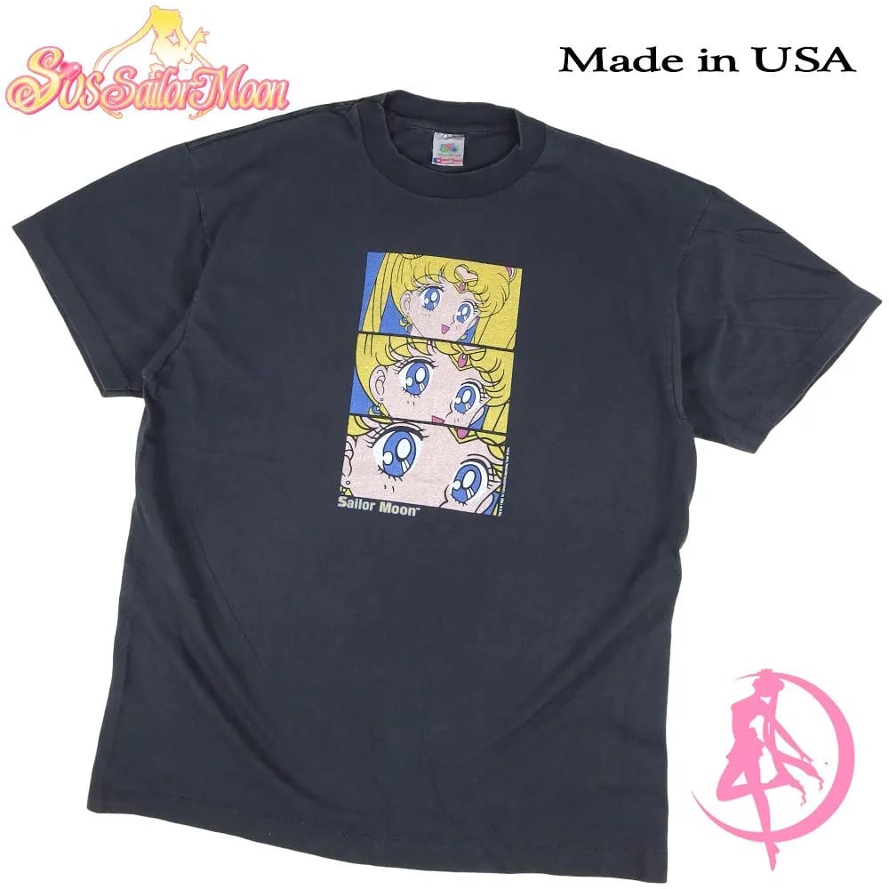美少女戦士 セーラームーン Tシャツ USA製 アニメ ブラック 半袖