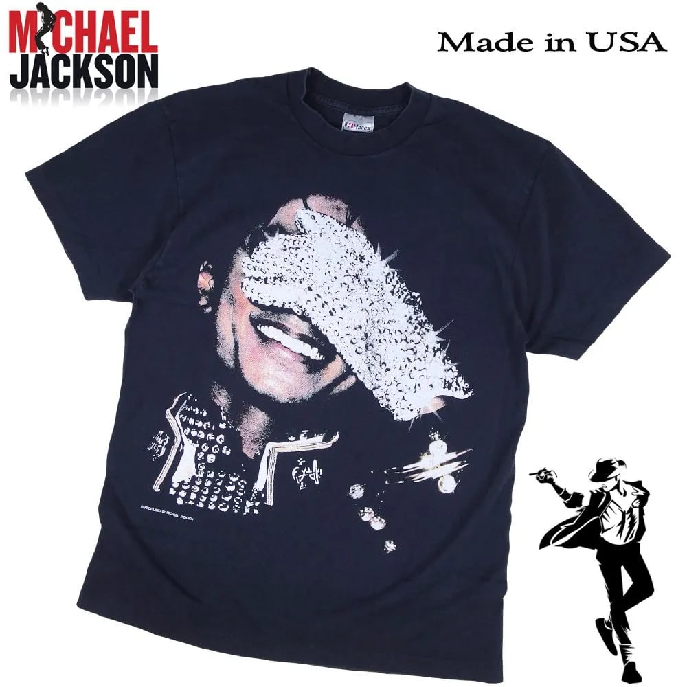 MICHAEL JACKSON マイケルジャクソン Tシャツ Hanes 半袖 ブラック