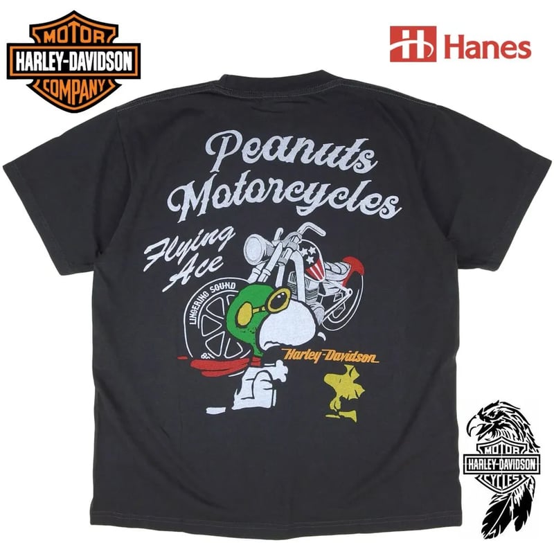 HARLEY DAVIDSON Tシャツ ハーレーダビッドソン Hanes製 チャコール