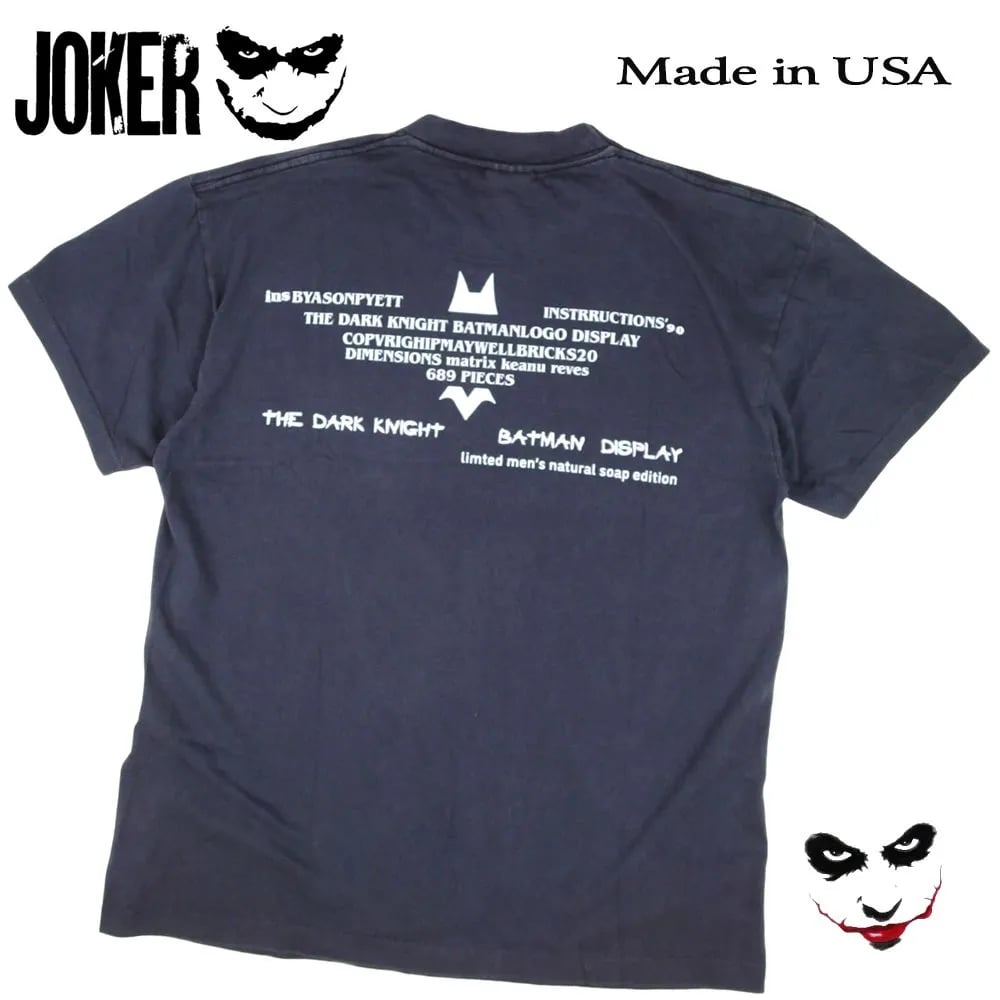 JOKER ジョーカー Tシャツ 半袖 DARK KNIGHT 映画T ブラック