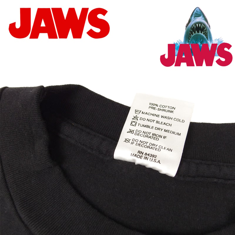 JAWS ジョーズ Tシャツ USA 1993年 アメリカ ムービーブラック UNIVERSA