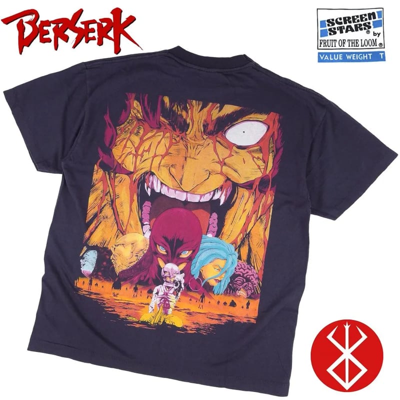 BERSERKER Tシャツ ベルセルク アニメ ブラック 剣と魔法の世界 剣風