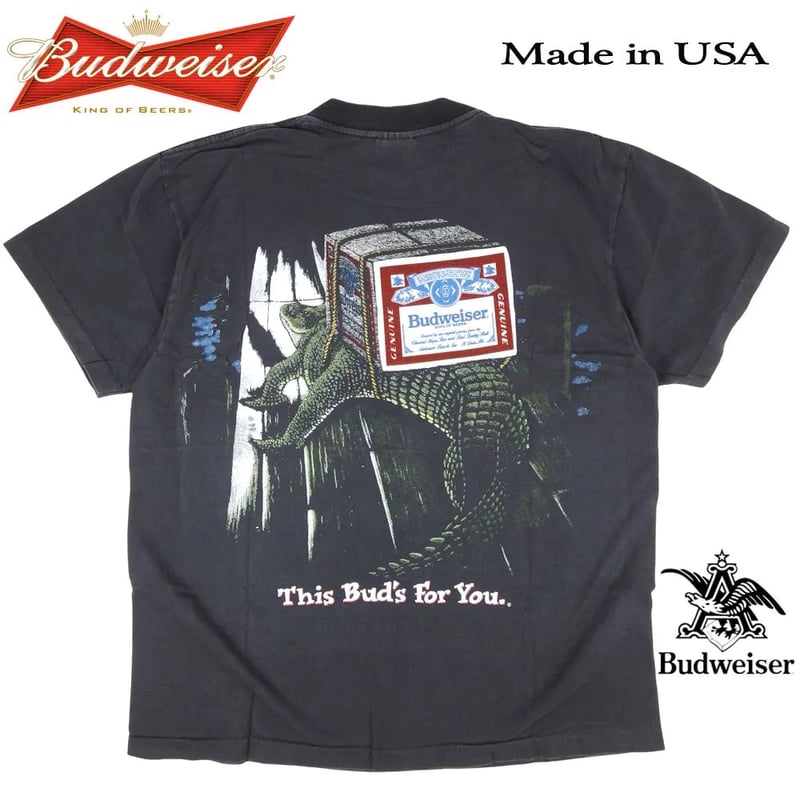 Budweiser バドワイザー Tシャツ ブラック Lサイズ 半袖 アメリカ