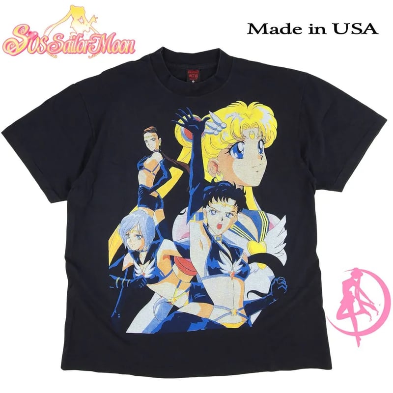 美少女戦士 セーラームーン Tシャツ USA製 アニメ ブラック 半袖