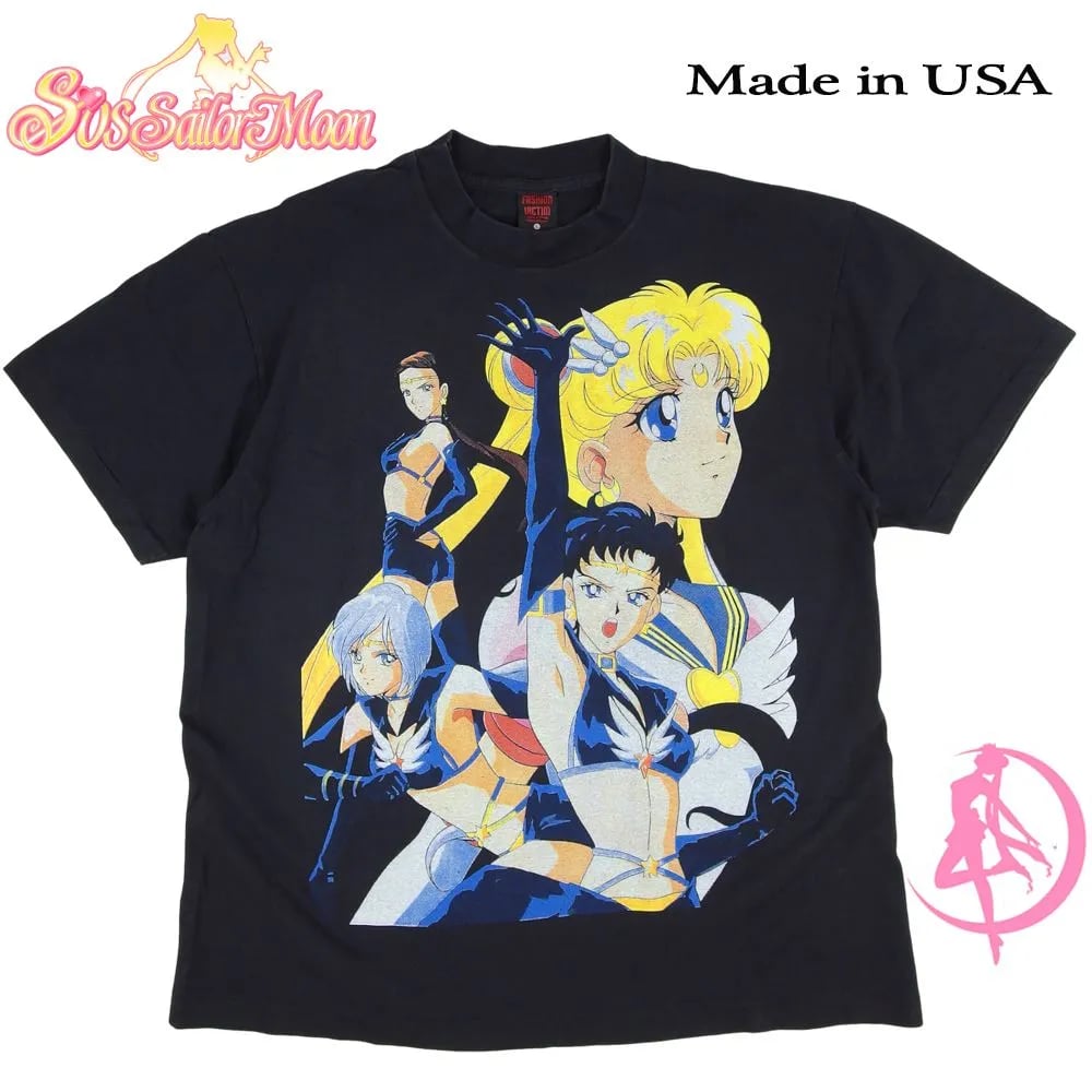 美少女戦士 セーラームーン Tシャツ USA製 アニメ ブラック 半袖