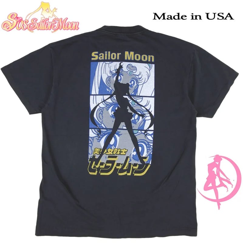 美少女戦士 セーラームーン Tシャツ USA製 アニメ ブラック 半袖