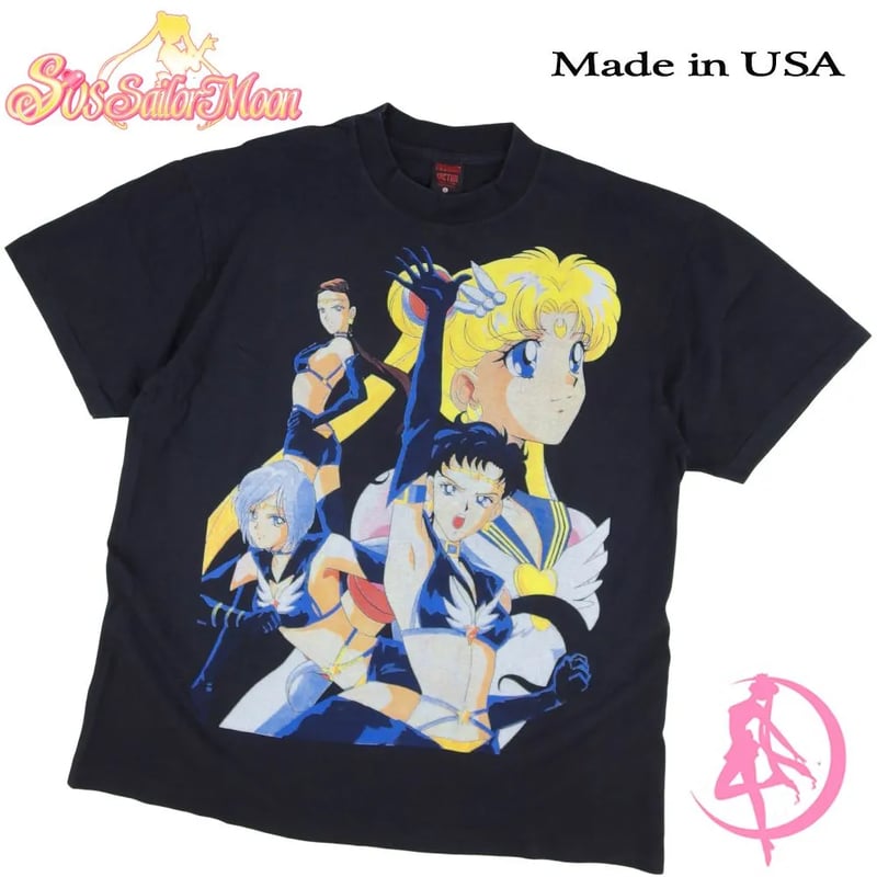 682 セーラームーン　スモールワールズ　Tシャツ　M 麻布十番 美少女戦士 セーラームーン Tシャツ USA製 アニメ ブラック 半袖