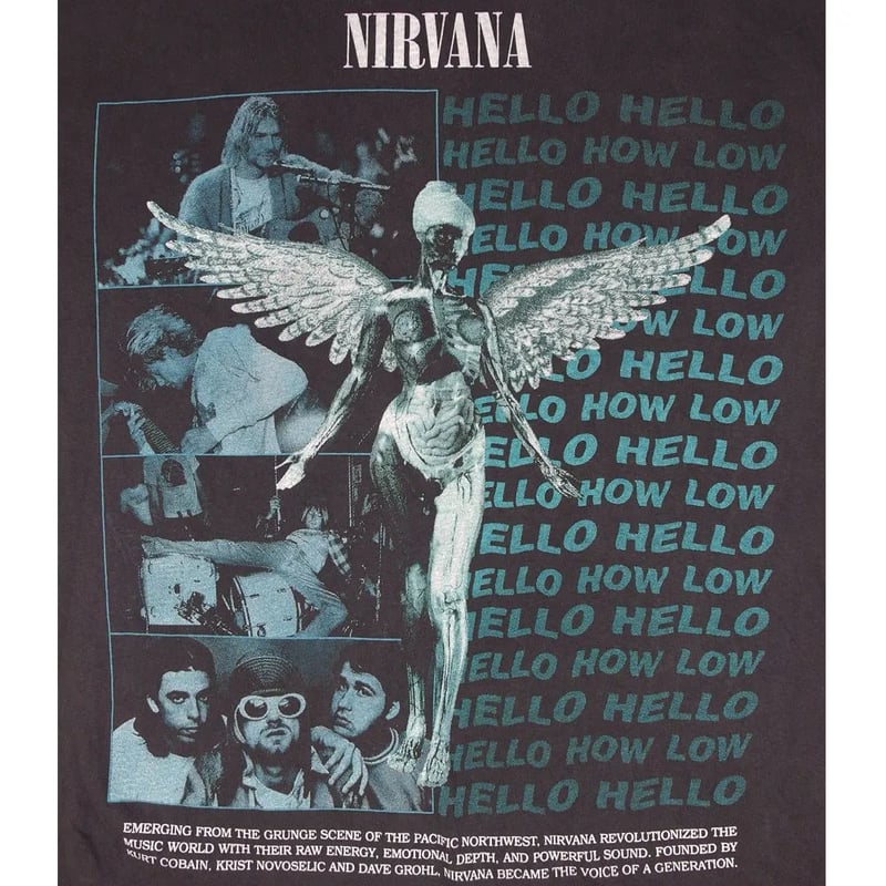 NIRVANA ニルバーナ Tシャツ IN UTERO HELLO 1993 ブラック ニルヴ