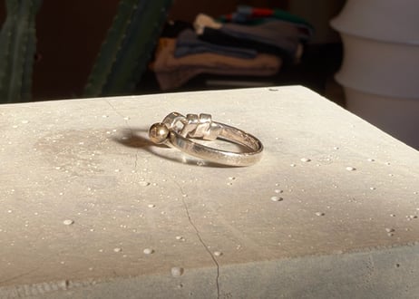 TIFFANY＆Co. ティファニー ラブノット フック＆アイ リング SV925×750(K18) 8号 ビンテージ