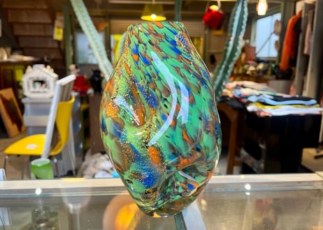 KAMEI GLASS カメイガラス マーブル模様 フラワーベース / 花瓶 ビンテージ