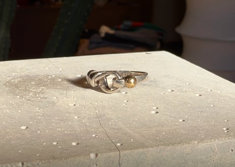 TIFFANY＆Co. ティファニー ラブノット フック＆アイ リング SV925×750(K18) 8号 ビンテージ