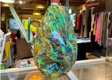 KAMEI GLASS カメイガラス マーブル模様 フラワーベース / 花瓶 ビンテージ