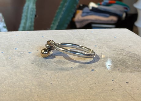 TIFFANY＆Co. ティファニー フック＆アイ リング 7号 18K/SV925 ビンテージ