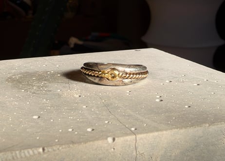 Tiffany & Co. ティファニー 18K/925 コンビリング 12号 ビンテージ