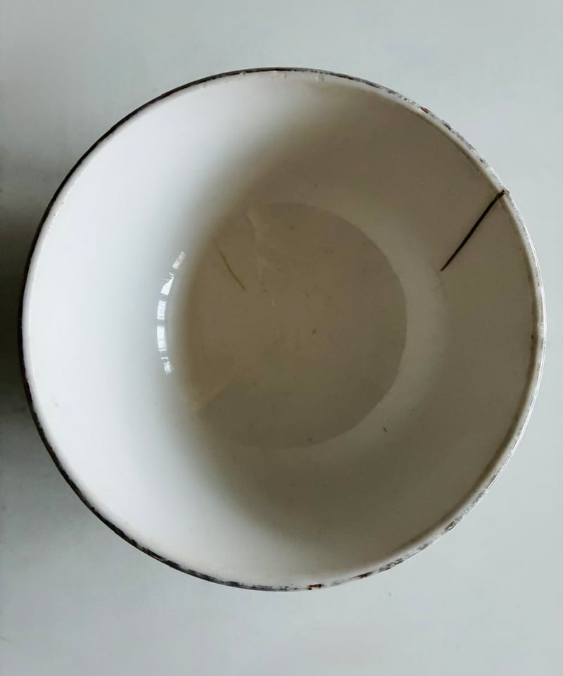 金継ぎ 貫入有】ヴィンテージカフェオレボウル 見立て抹茶碗