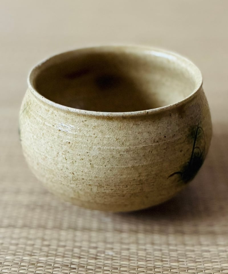 美品 桐共箱 共布 栞二種】赤津窯 十三世加藤唐三郎造 黄瀬戸 茶碗