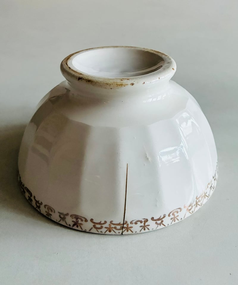 金継ぎ 貫入有】ヴィンテージカフェオレボウル 見立て抹茶碗