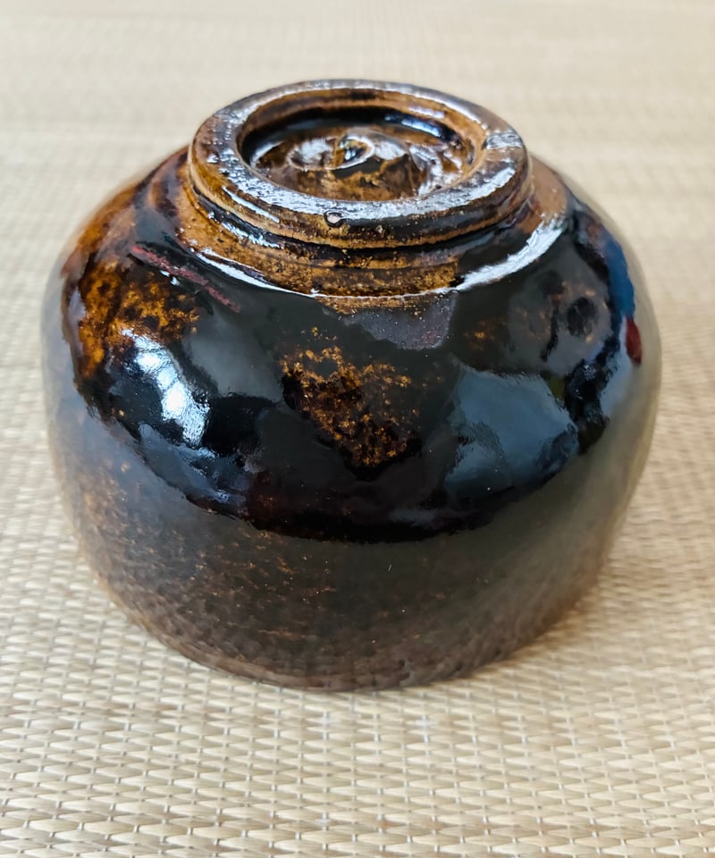 美品/j桐共箱/ウコン布/栞付】大樋焼 二代目大樋一平造 飴楽茶碗 大樋