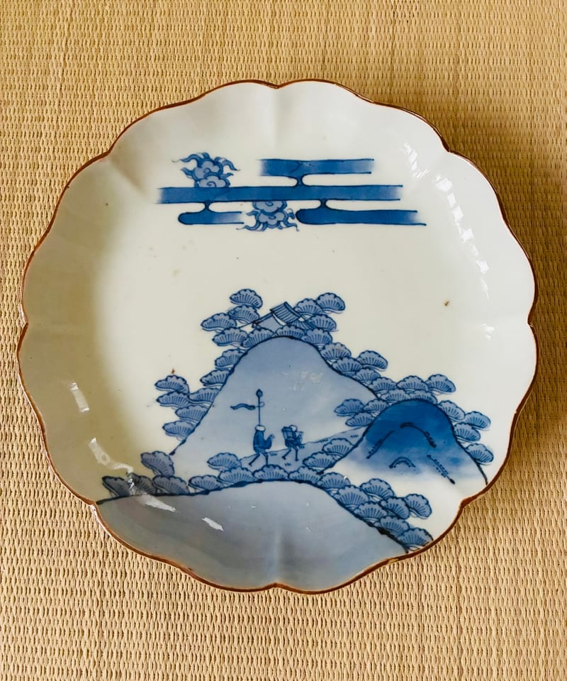 和骨董】江戸中期 古伊万里 手描き 染付 輪花皿 旅 | ginyoudo