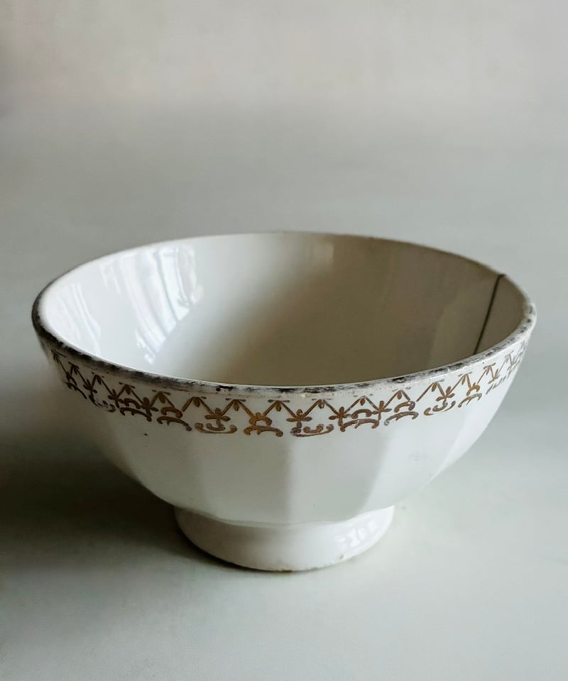 金継ぎ 貫入有】ヴィンテージカフェオレボウル 見立て抹茶碗