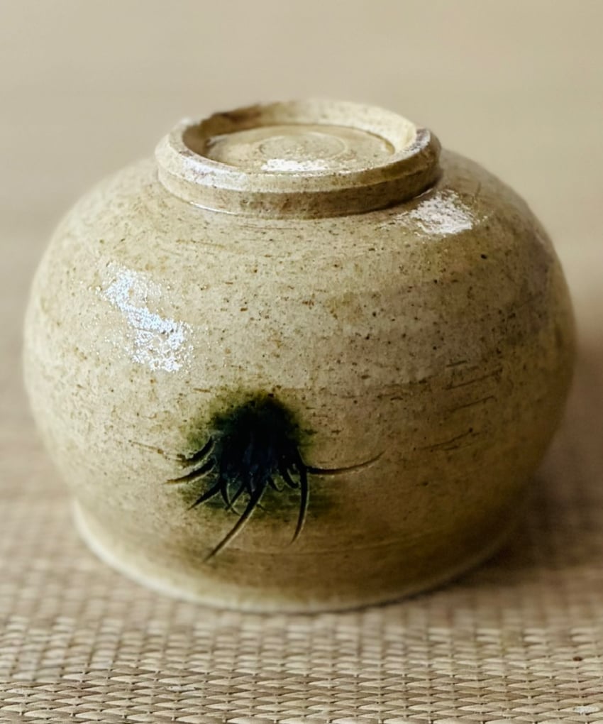 美品 桐共箱 共布 栞二種】赤津窯 十三世加藤唐三郎造 黄瀬戸 茶碗