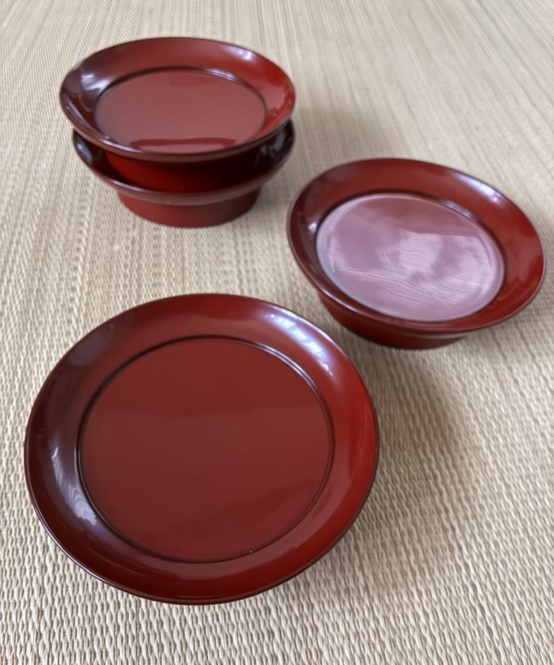 木製】古代朱 椿皿 菓子皿 銘々皿 高台皿 | ginyoudo