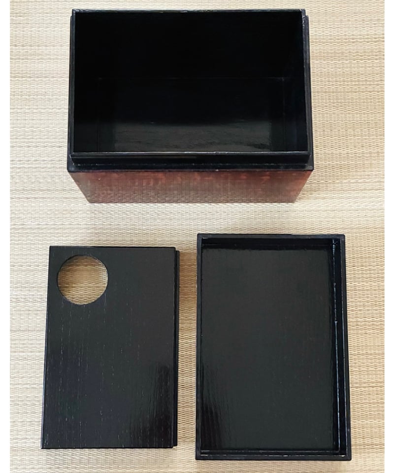 美品 茶箱元箱付】宗恵 曙塗利休茶箱7点セット 利休茶箱/茶箱用陶器3点