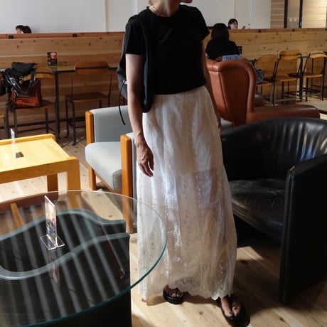 sheer lace skirt