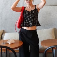 dot cropped length peplum