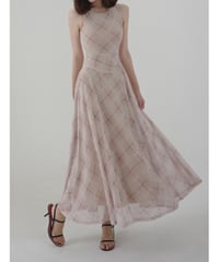 Check Twisted Strap Plaid Maxi Dress
