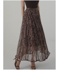 Luxury Vintage Like Floral Pleated Skirt（スカート）