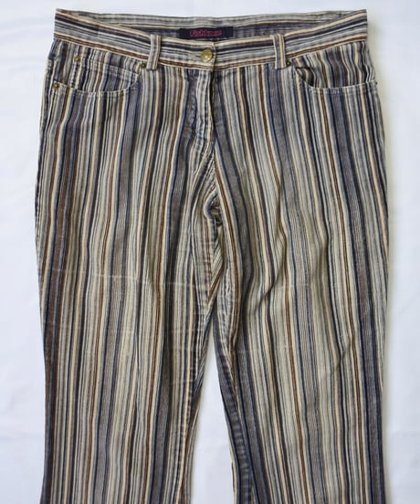 corduroy stripe flared pants