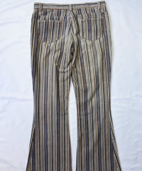 corduroy stripe flared pants