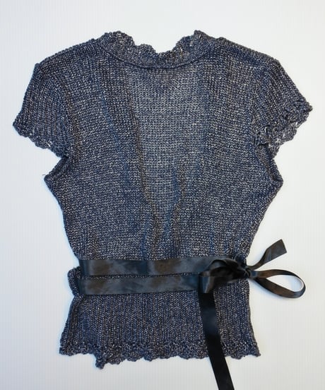Camaíeu navy blue * silver ribbon top