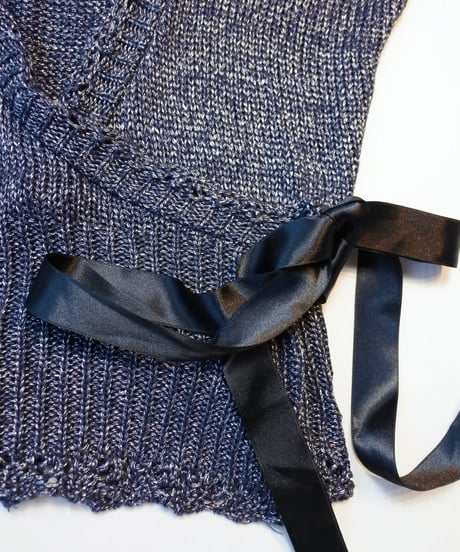 Camaíeu navy blue * silver ribbon top