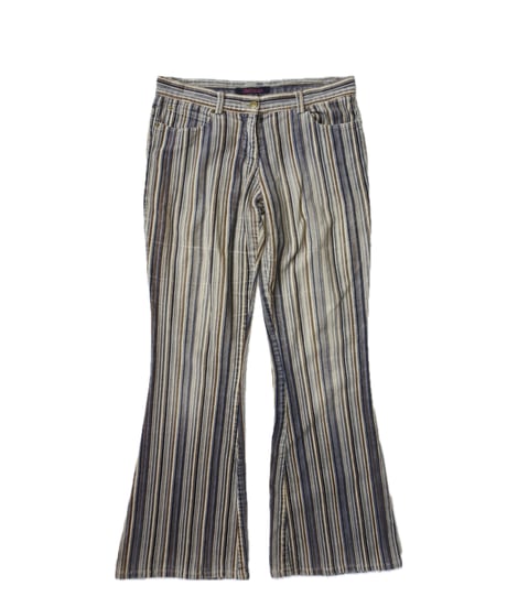 corduroy stripe flared pants