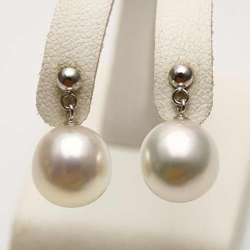 アコヤ真珠パールピアス 9.5-10.0mm マルチカラー K14WG製 | eiho-pearl