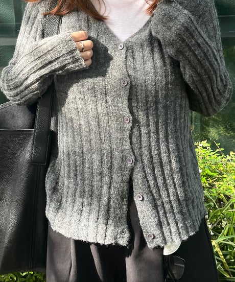 2wayボタンリブニット