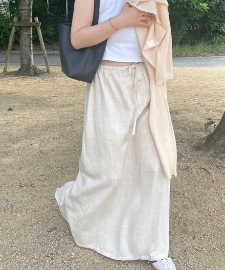リネンブレンドイージーロングスカート
