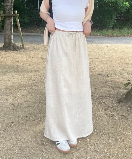 リネンブレンドイージーロングスカート