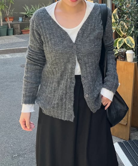 2wayボタンリブニット