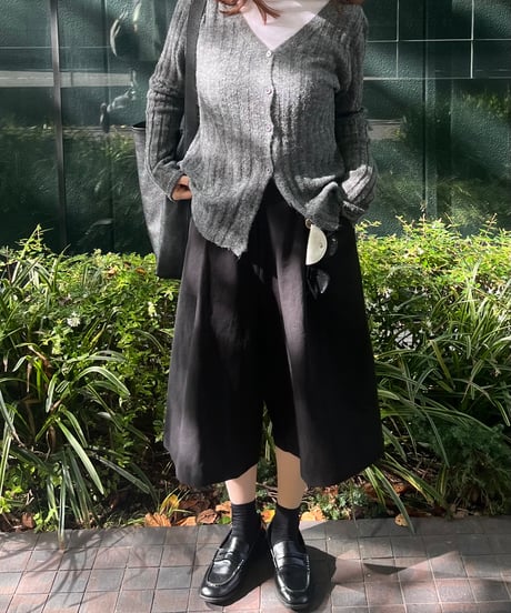2wayボタンリブニット