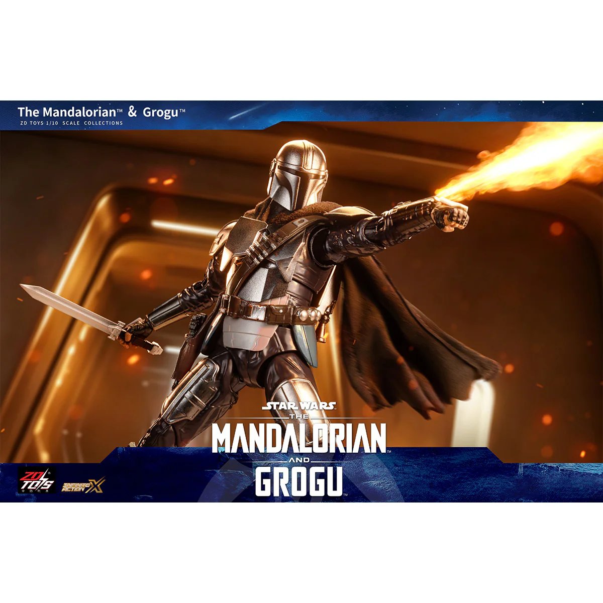 ZD TOYS - Star Wars The Mandalorian and Grogu: 2-Pack 1/10 Scale